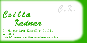 csilla kadnar business card